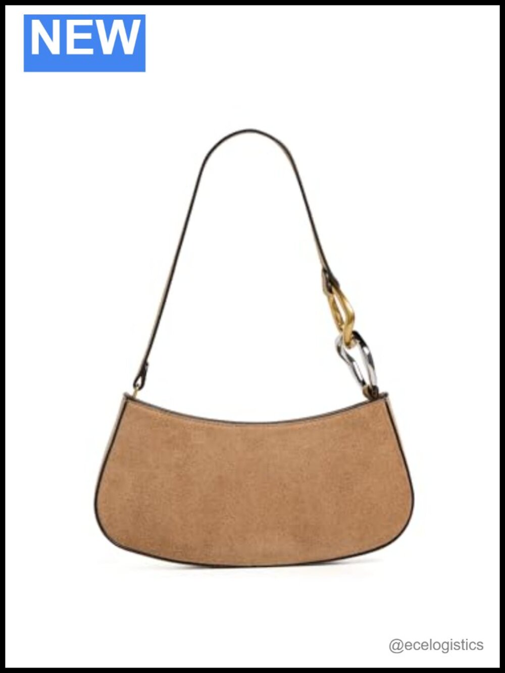 Suede Hobo Bag with Shoulder Strap